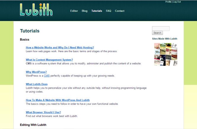 Revisa los tutoriales de Lubith Revisa los tutoriales de Lubith