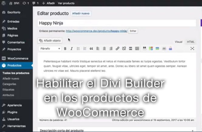 Maquetar productos de Woocommerce con Divi Bluider