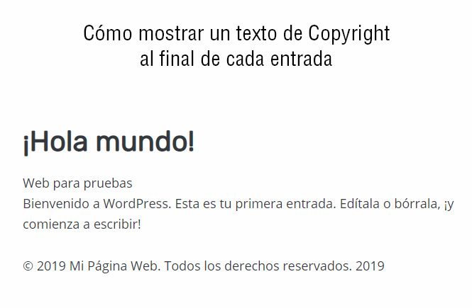 Mostrar texto de Copyright al final de cada entrada