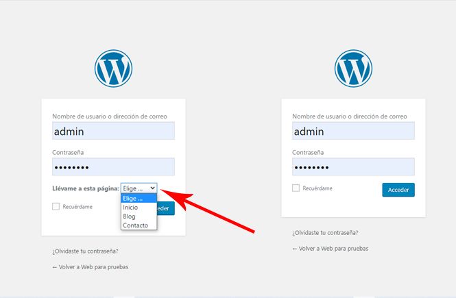 Resultado de cómo enviar a una página al iniciar sesión