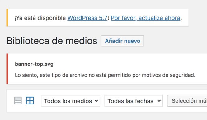 Lo sentimos, este tipo de archivo no está permitido por motivos de seguridad